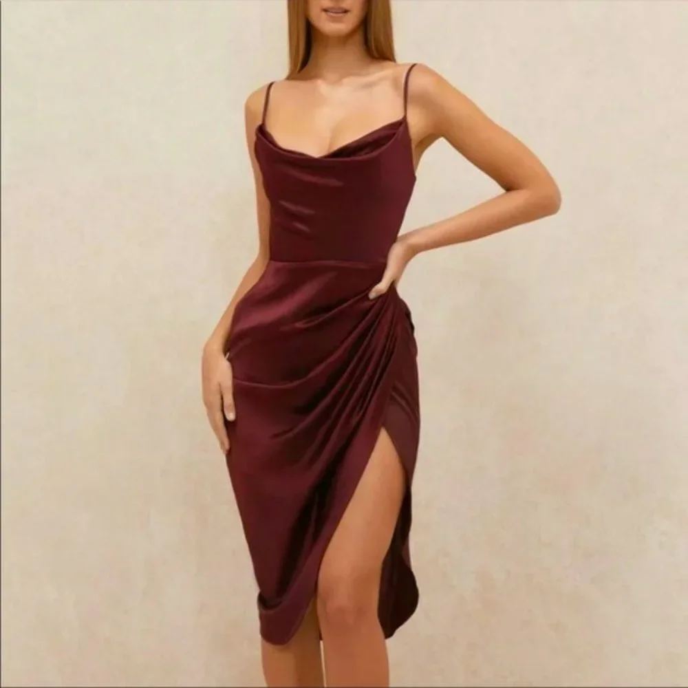 House of CB altered Reva Dress mini version in Raisin (professionally altered) - Picture 2 of 7